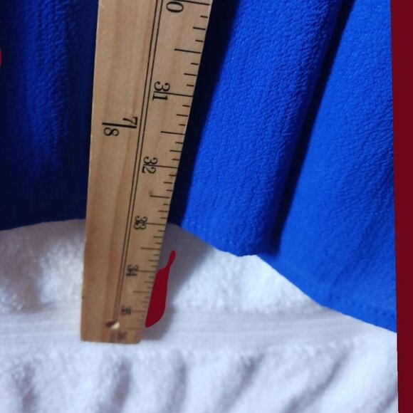 Monteau Short-Sleeve Royal Blue Dress With Belt Size Small - Picture 6 of 15